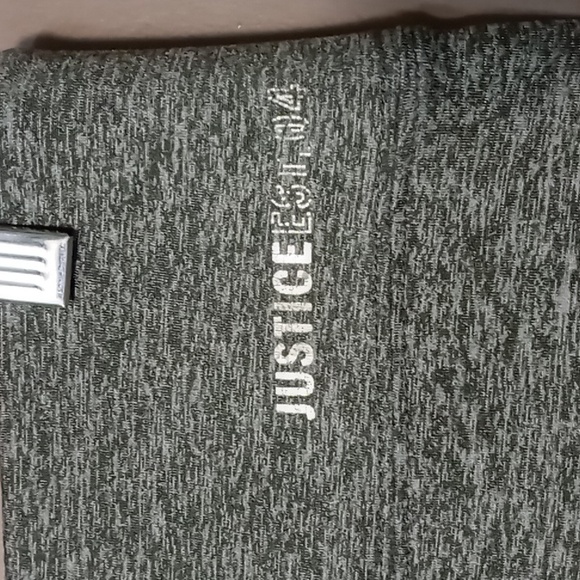 Justice Gray Leggings w Flower Legs Size 18Plus - Picture 3 of 7